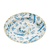Ginori Oro Di Doccia Turchese Oval Platter - 15"